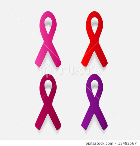 Paper clipped sticker: ribbon Fight AIDS 15482567