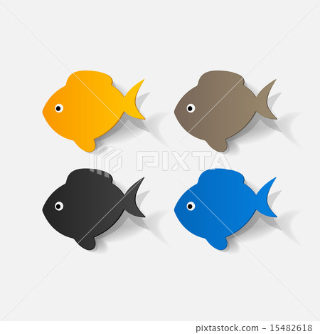 Paper clipped sticker: fish 15482618