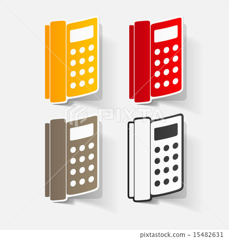 Paper clipped sticker: landline phone 15482631