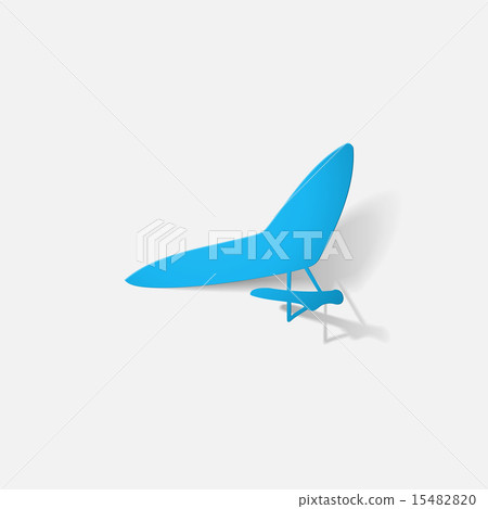Paper clipped sticker: aircraft, glider 15482820