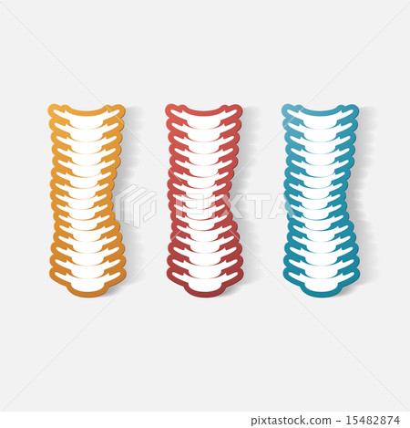 Paper clipped sticker: with the curvature of the spine to the left Paper clipped sticker: with the curvature of the spine to the left 15482874