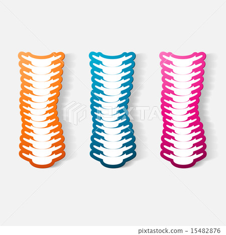 Paper clipped sticker: with the curvature of the spine to the left Paper clipped sticker: with the curvature of the spine to the left 15482876