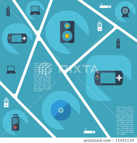 Flat concept, set modern design with shadow - Stock Illustration ...