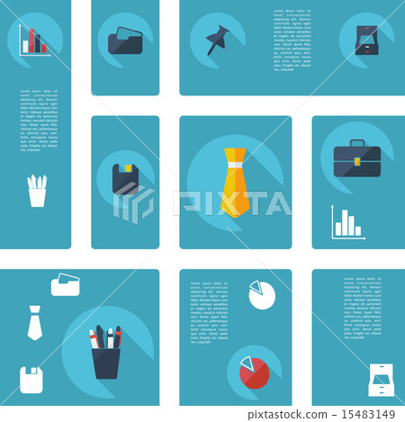 Flat concept, set modern design with shadow - Stock Illustration ...