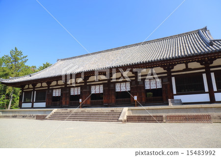 奈良Toshodaiji寺廟禮堂 15483992