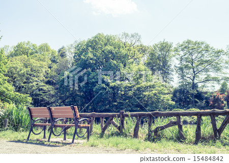 背景材料景觀與板凳 15484842