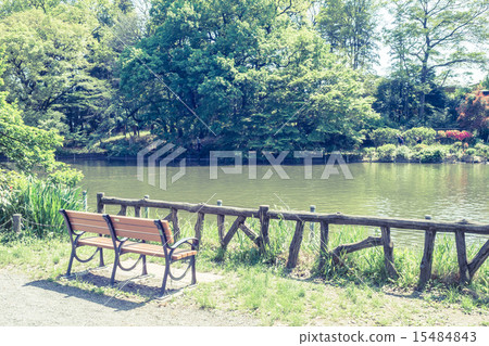 背景材料景觀與板凳 15484843