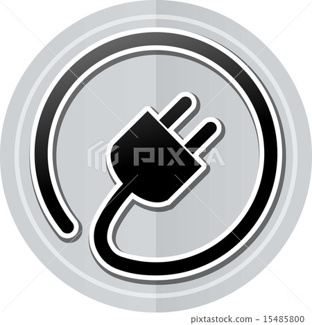 electric plug sticker icon 15485800