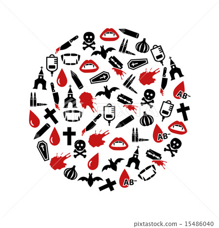 vampire icons in circle 15486040