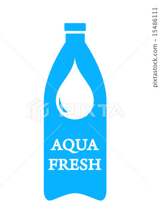 aqua fresh icon with bottle and water drop 15486111