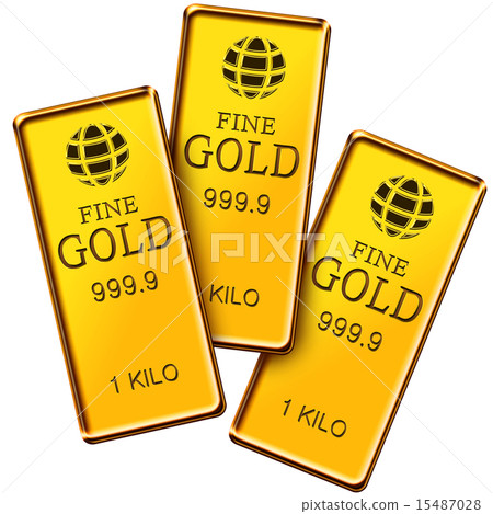 Three gold ingots 15487028