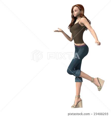 Female model of body posing to posing 3DCG 15488203