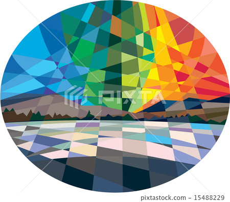 Northern Lights Aurora Borealis Low Polygon Northern Lights Aurora Borealis Low Polygon 15488229