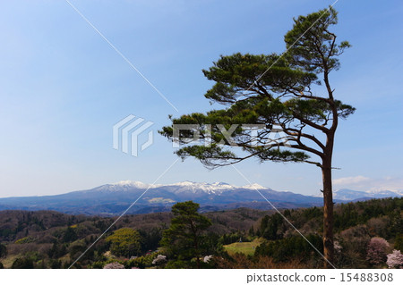 Adachi Tarara山區遠景~Nenhonmatsu城堡從本丸西後視圖 15488308