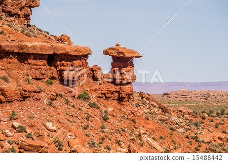 mexican hat rock monument landscape on sunny day 15488442