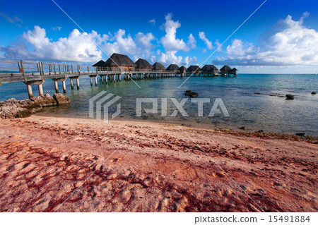 The coral coast and lodges over the ocean. The coral coast and lodges over the ocean. 15491884