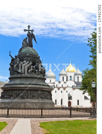 Monument Millennium of Russia and Sofia cathedral. 15492302