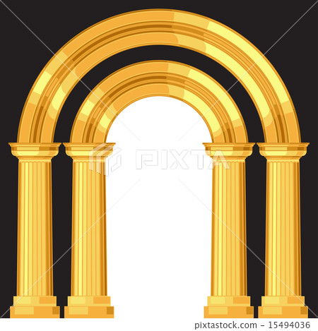 Doric realistic antique greek arch with columns 15494036