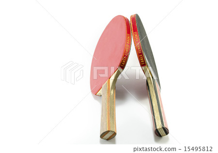 Table tennis rackets and a ball isolated 15495812