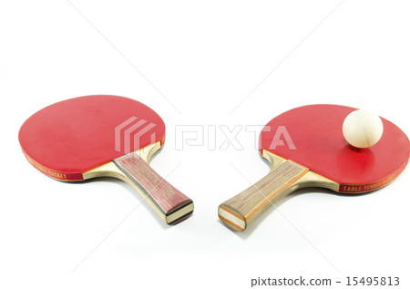 Table tennis rackets and a ball isolated 15495813