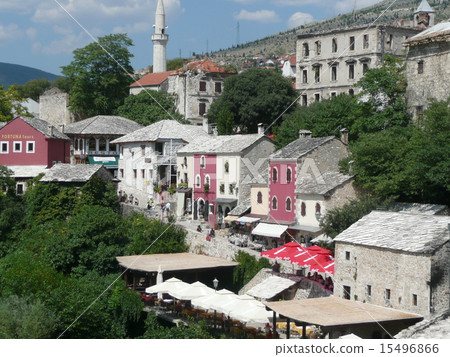 Colorful house in old city in Bosnia and Herzegovina, Mostar 15496866