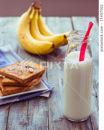 banana smoothie, toast with peanut butter, peanuts banana smoothie, toast with peanut butter, peanuts 15497002