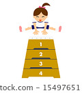 A girl flying jumping box 15497651