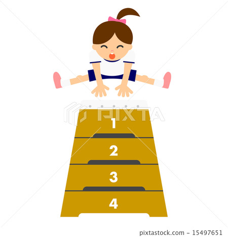 A girl flying jumping box 15497651