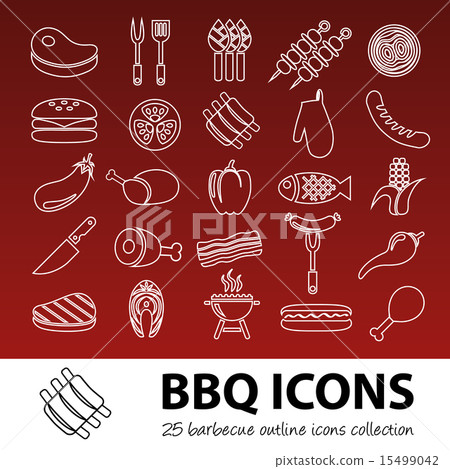 barbecue outline icons 15499042