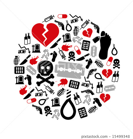 suicide icons in circle 15499348