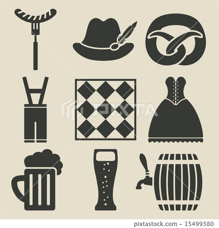Oktoberfest beer festival icons set Oktoberfest beer festival icons set 15499380