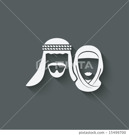 Muslim man and woman old background 15499700