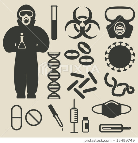 epidemic protection and medical icons set 15499749