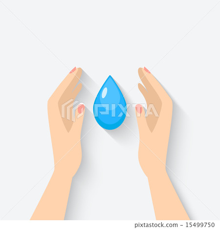 water drop in hands symbol 15499750