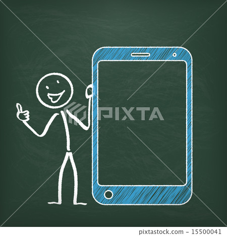 Blackboard Stickman Smartphone Ok Blackboard Stickman Smartphone Ok 15500041