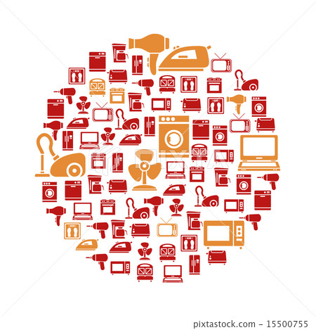 home appliance icons in circle home appliance icons in circle 15500755