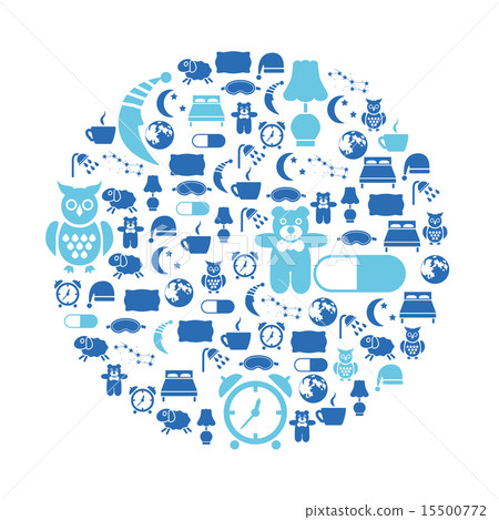 sleep icons in circle 15500772