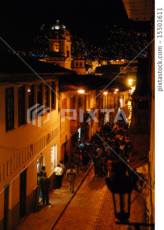 Peru Cusco Night's Triunfo Street People carrying Mary Peru Cusco Night's Triunfo Street People carrying Mary 15501611
