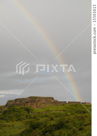 Peru Cusco Rainbow on Saksaiwaman ruins 15501613