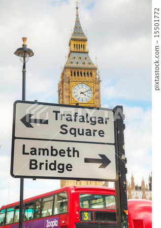 Street sign at the Parliament square 15501772