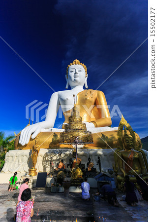 Buddha Statue with prayers. Wat Phra That Doi Kham 15502177