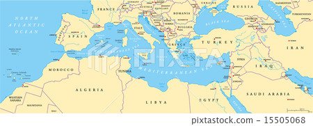 Mediterranean Basin Political Map 15505068