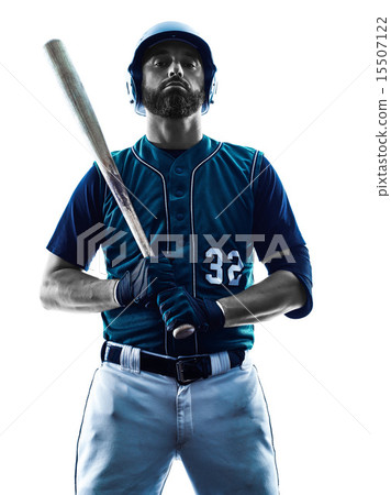 man baseball player silhouette isolated 15507122