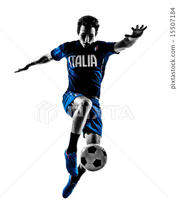 italian soccer player man silhouette  15507184
