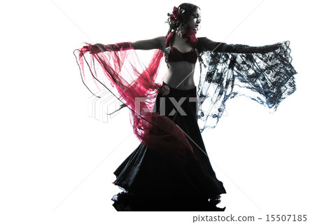 arabic woman belly dancer dancing silhouette 15507185