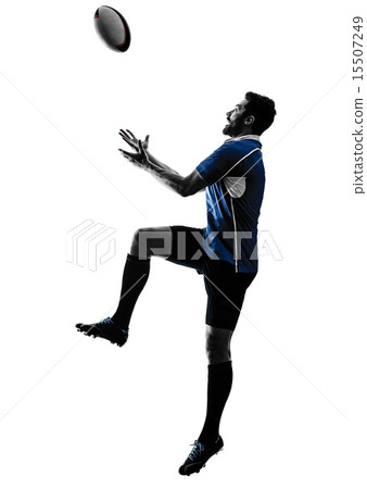 rugby man player silhouette 15507249