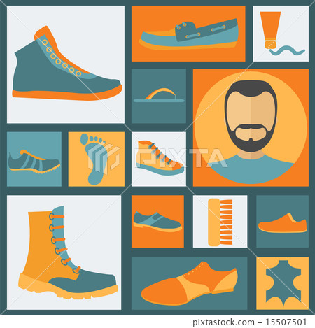 Footwear elements icons set. Easily edited Footwear elements icons set. Easily edited 15507501
