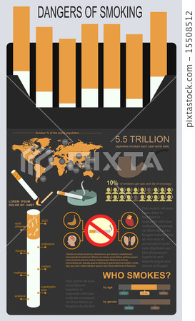 Dangers of smoking, infographics elements Dangers of smoking, infographics elements 15508512