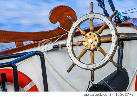 wheel of an old sailing ship 15508772