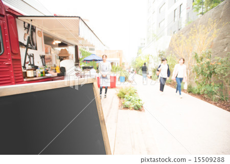 Mobile cafe and blackboard Mobile cafe and blackboard 15509288